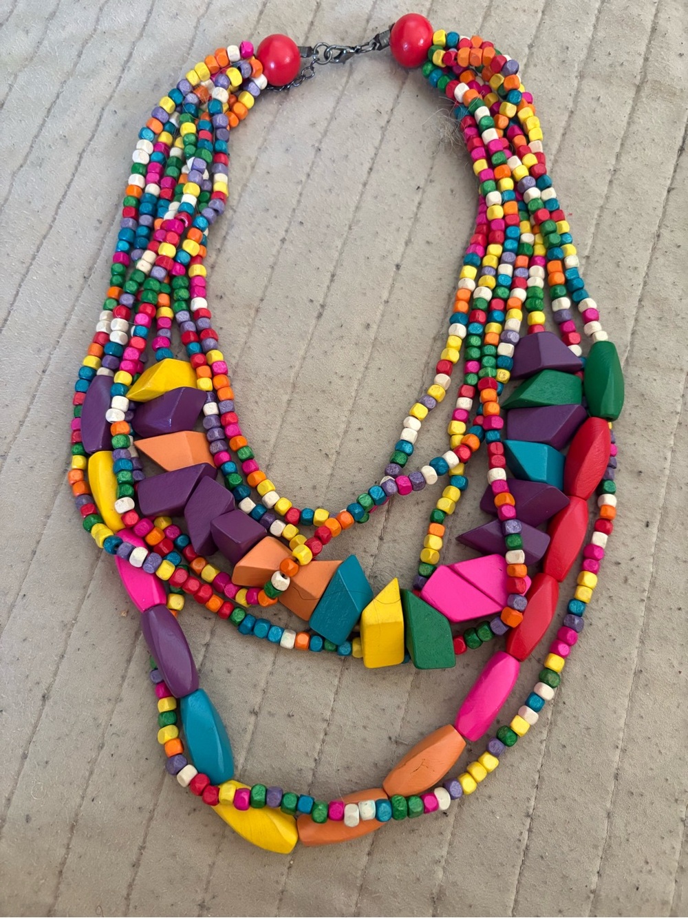 Multi-Color Beaded Statement Necklace - Picture 2 of 2